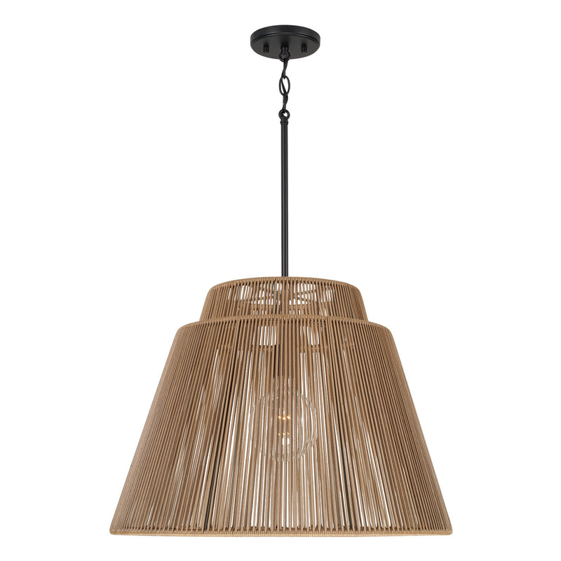 Jasper One Light Outdoor Hanging Lantern in Sienna and Black