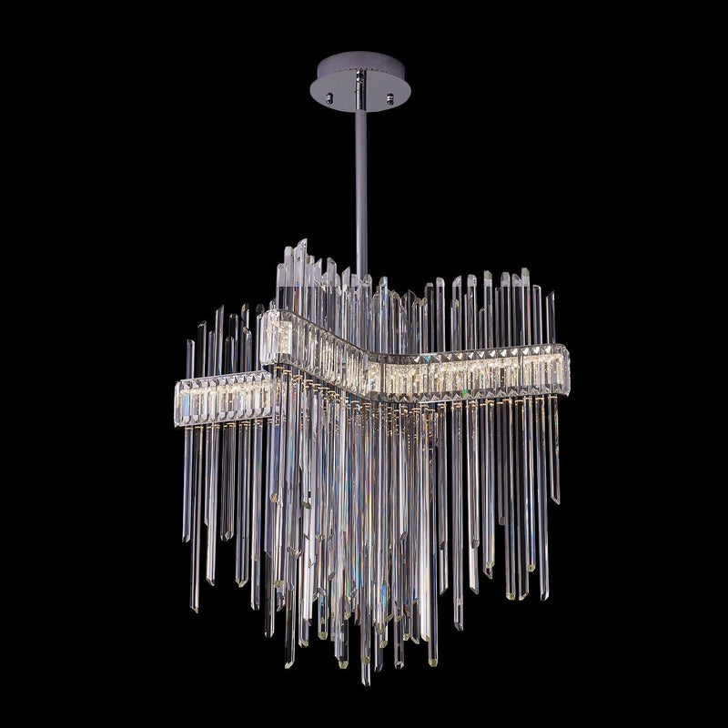 Piovere 40" LED Chandelier in Polished Chrome