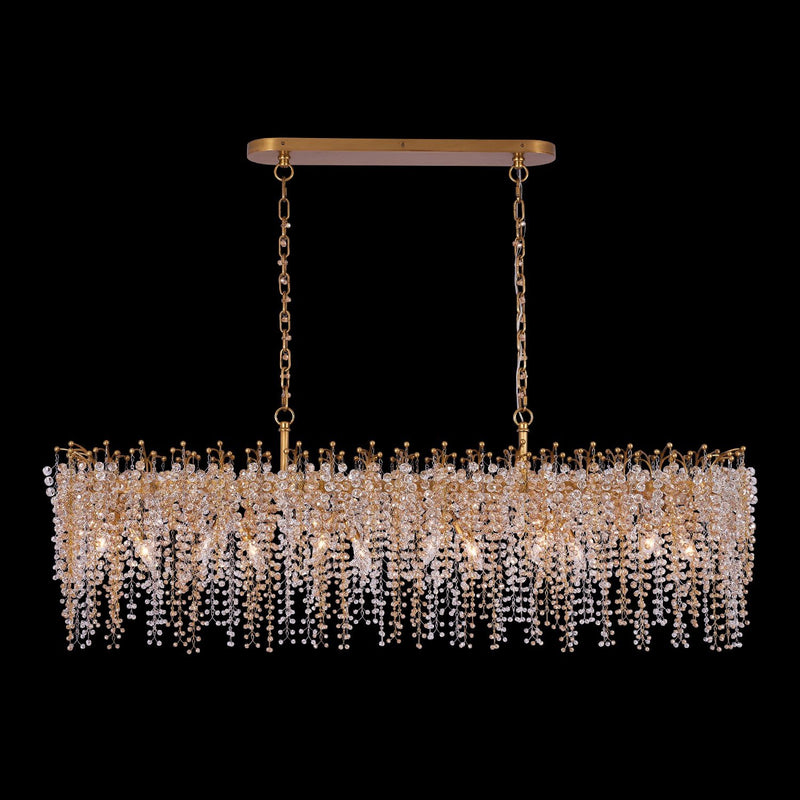 Fuji 12-Light Linear Pendant in True Brass