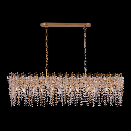 Fuji 12-Light Linear Pendant in True Brass