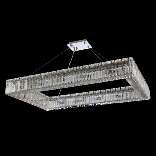 Baguette 14-Light Rectangular Pendant in Polished Chrome
