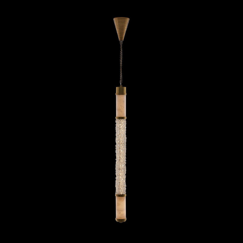 Tubo LED Mini Pendant in True Brass