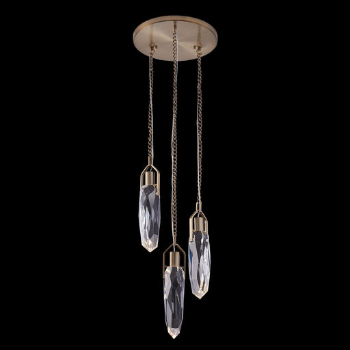 Diamante 14" LED Pendant in Winter Brass