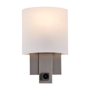 Espille Amber Glass Wall Sconce in Satin Nickel