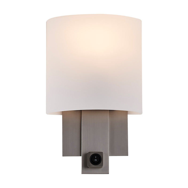 Espille Amber Glass Wall Sconce in Satin Nickel