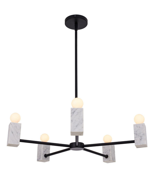 Quadra 5-Light Chandelier in Matte Black