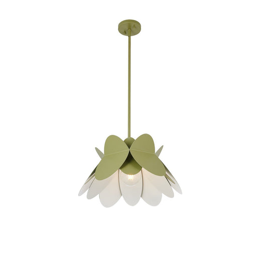 Flor 18" Pendant in White and Green