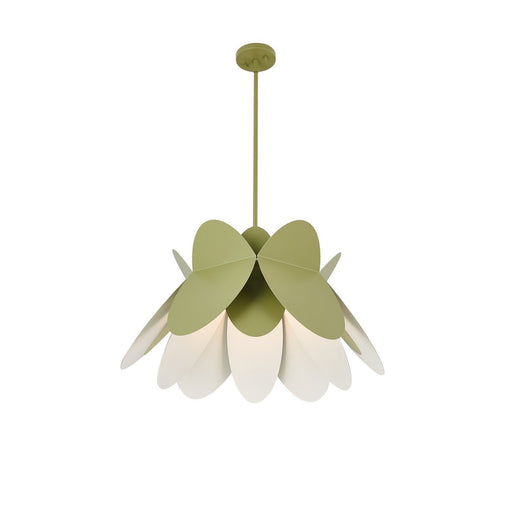 Flor 26" Pendant in White and Green
