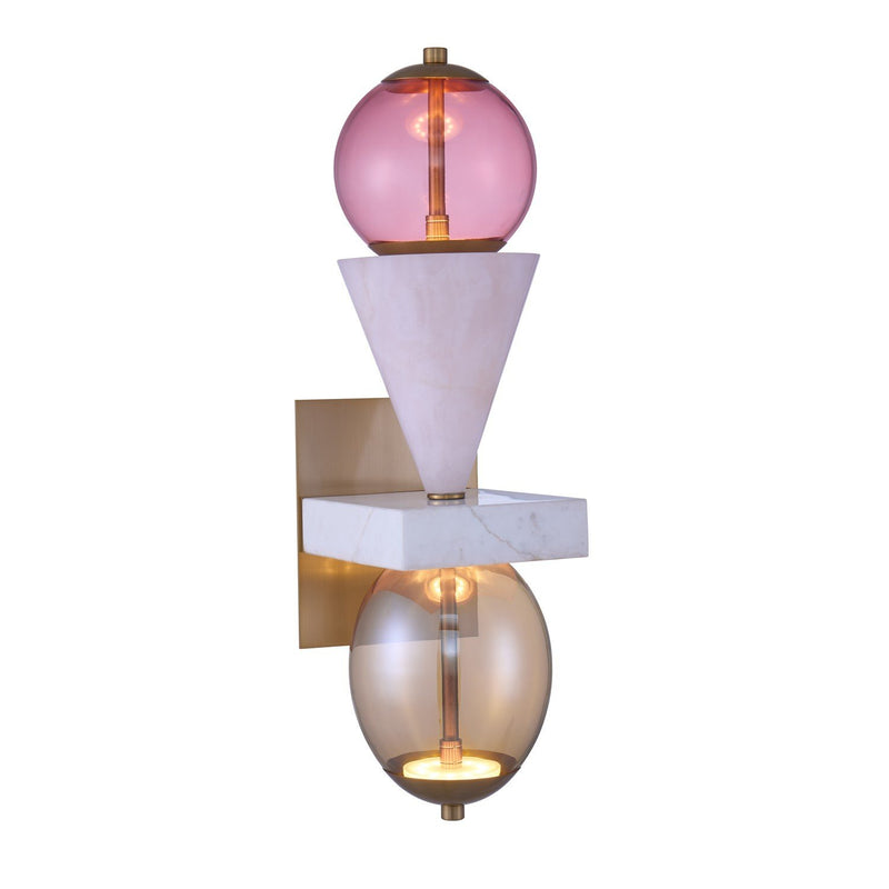 Demi 2-Light LED Wall Sconce in Winter Brass