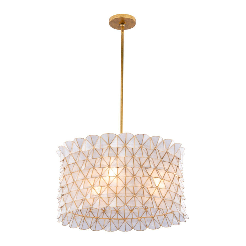 Flair 3-Light Chandelier in Oxidized Gold Leaf