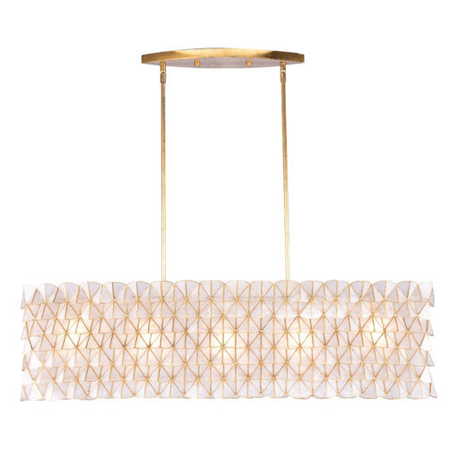 Flair 5-Light Linear Pendant in Oxidized Gold Leaf