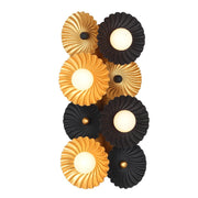 Damask 4-Light Wall Sconce in Black and Vintage Brass