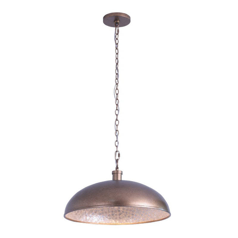 Emblem Pendant in Pearlized Antique Brass