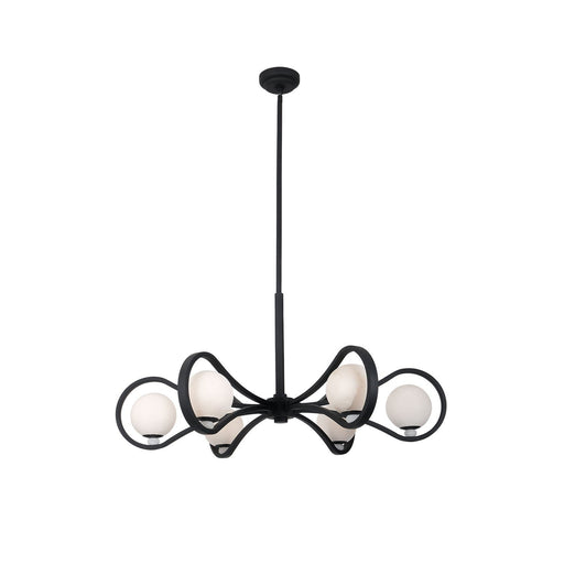 Elliptical 6-Light LED Chandelier in Matte Black