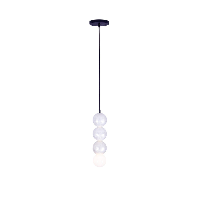 Pearls Short Mini Pendant in Matte Black