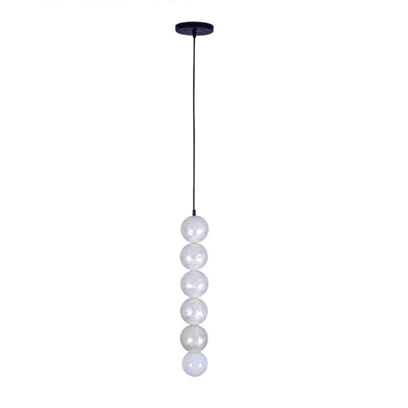 Pearls Tall Mini Pendant in Matte Black