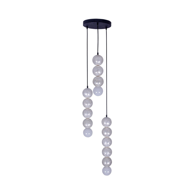 Pearls 3-Light Pendant in Matte Black