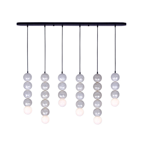 Pearls 6-Light Linear Pendant in Matte Black