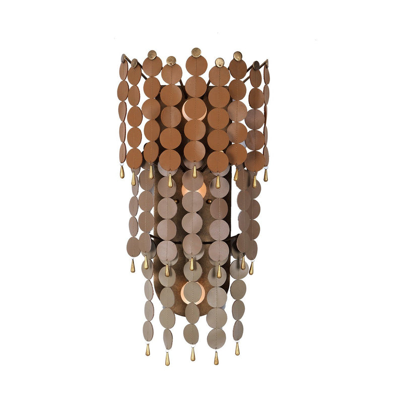 Pelt 3-Light Wall Sconce in Pearlized Antique Brass