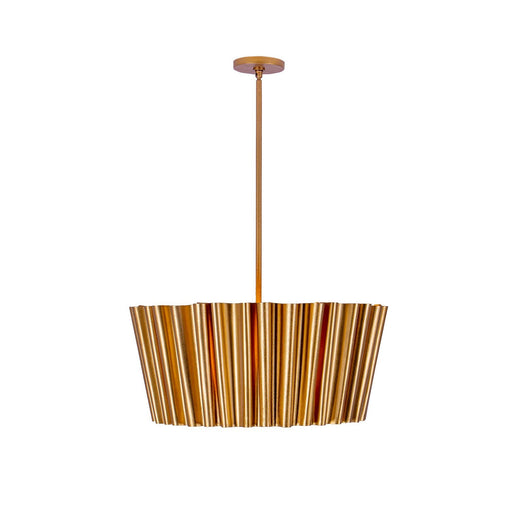 Ripple 6-Light Chandelier in Bright Gold Leaf