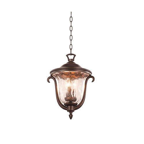 Santa Barbara 3-Light Outdoor Lantern Pendant in Burnished Bronze