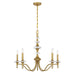 Champlain Five Light Chandelier in Warm Brass