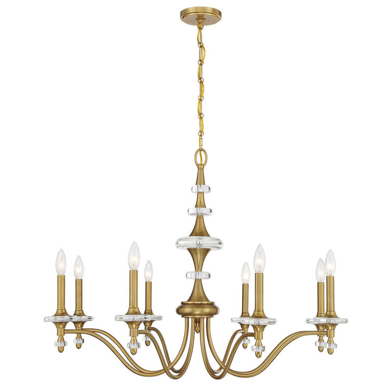Champlain 8-Light Chandelier in Warm Brass