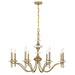Champlain Eight Light Chandelier in Warm Brass