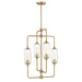 Holton Four Light Chandelier in Warm Brass