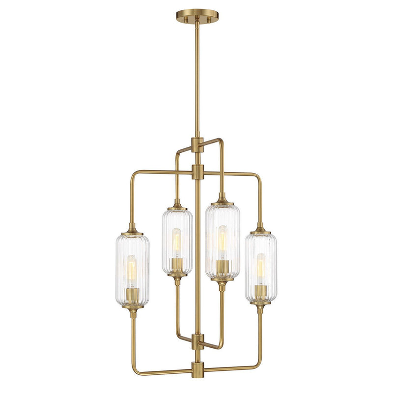 Holton 20" 4-Light Chandelier in Warm Brass