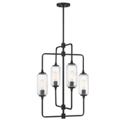 Holton Four Light Chandelier in Matte Black