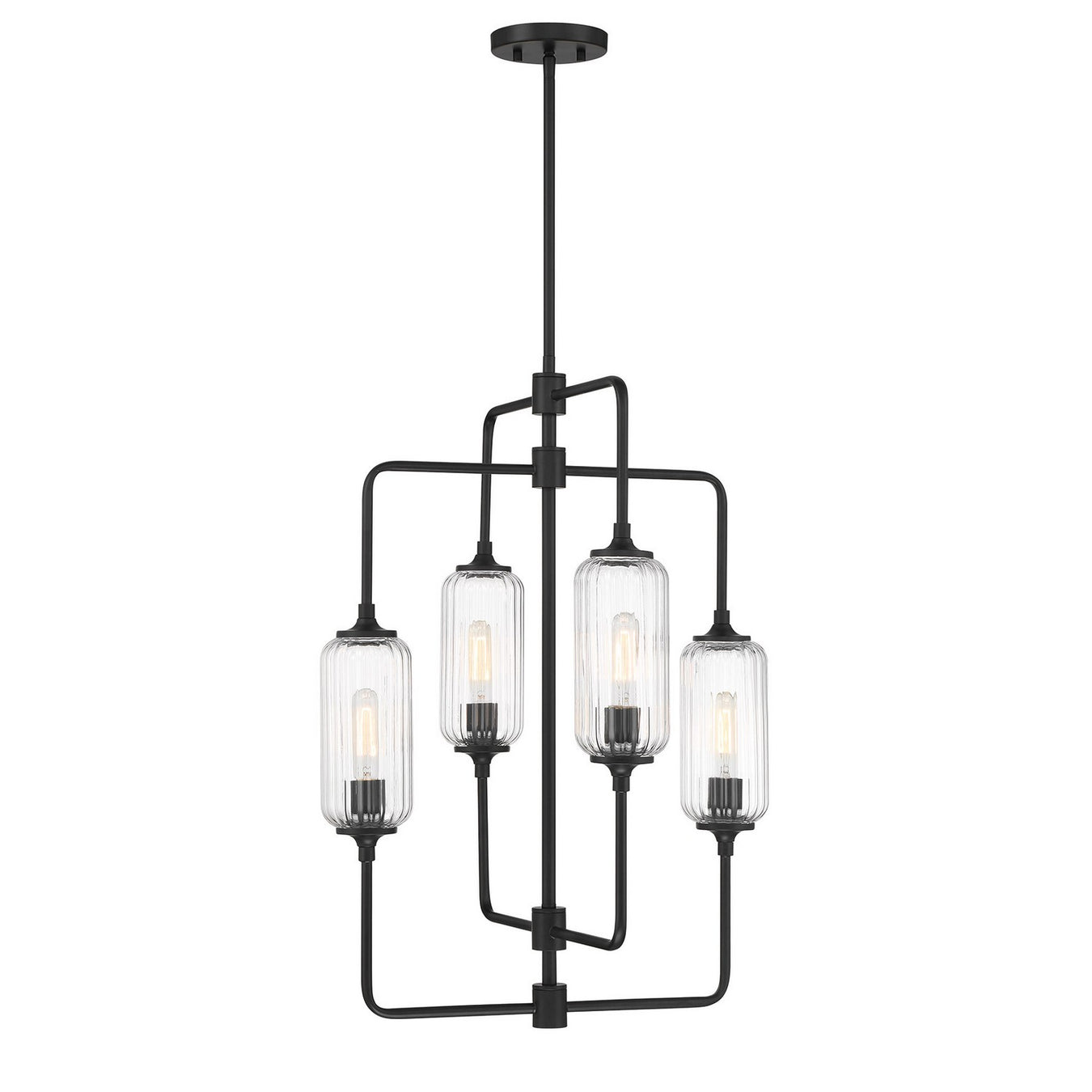 Holton Four Light Chandelier in Matte Black