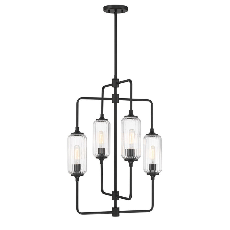 Holton 20" 4-Light Chandelier in Matte Black