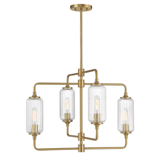 Holton Four Light Chandelier in Warm Brass