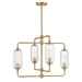 Holton Four Light Chandelier in Warm Brass
