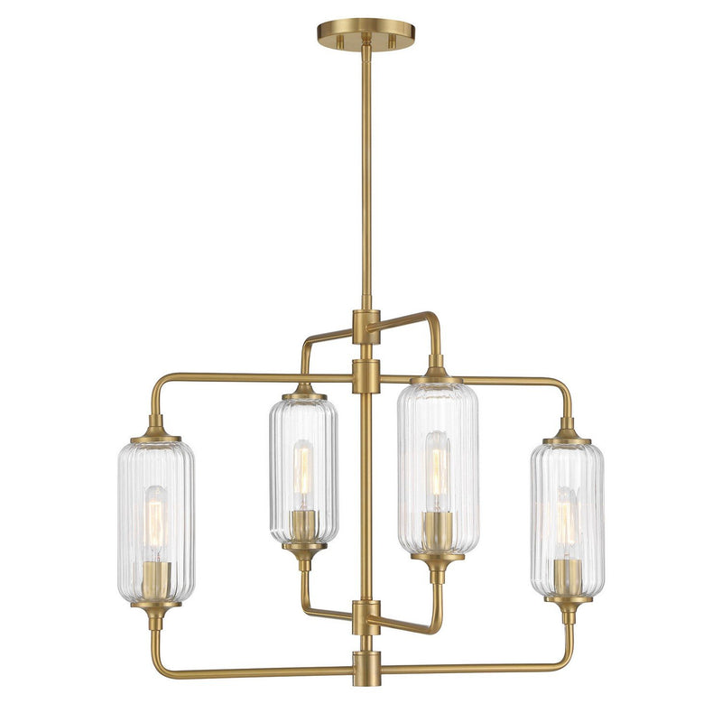 Holton 26" 4-Light Chandelier in Warm Brass