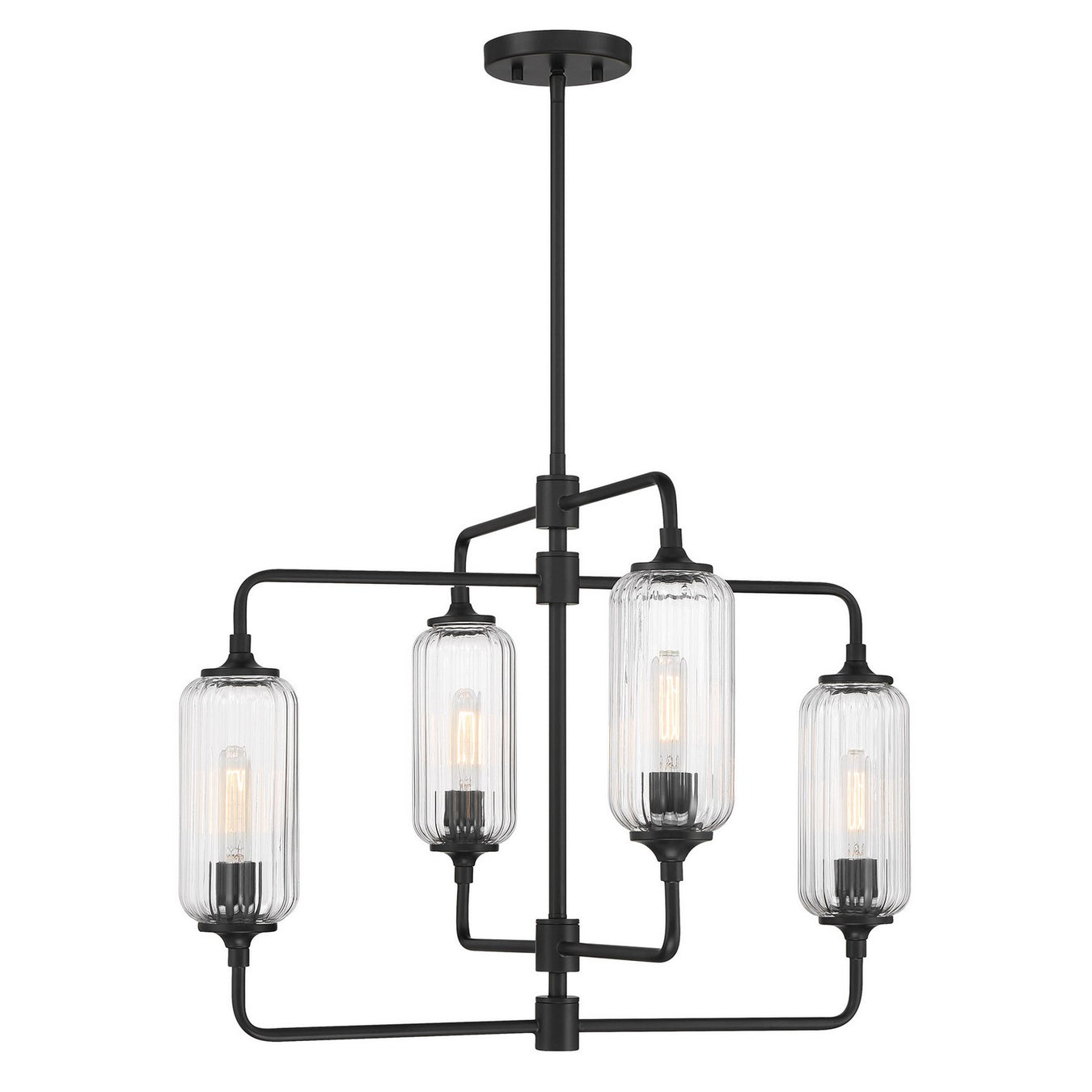 Holton Four Light Chandelier in Matte Black
