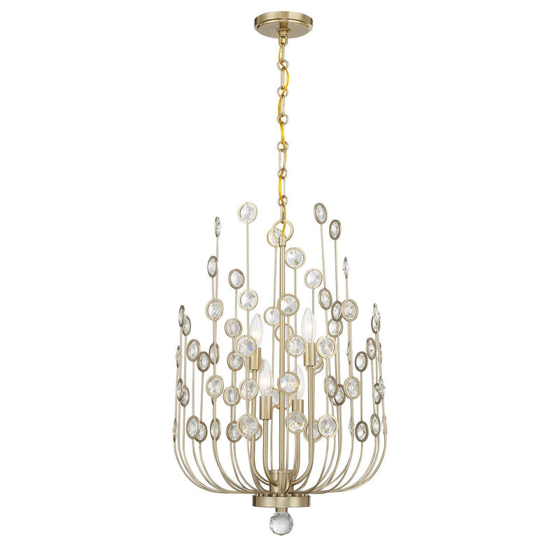 Irina 4-Light Cage Pendant in Noble Brass