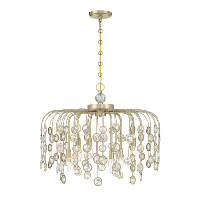 Irina 6-Light Cage Pendant in Noble Brass