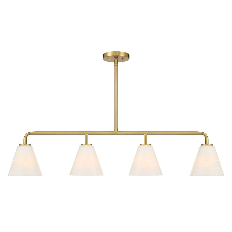 Blair 4-Light Linear Chandelier in Warm Brass