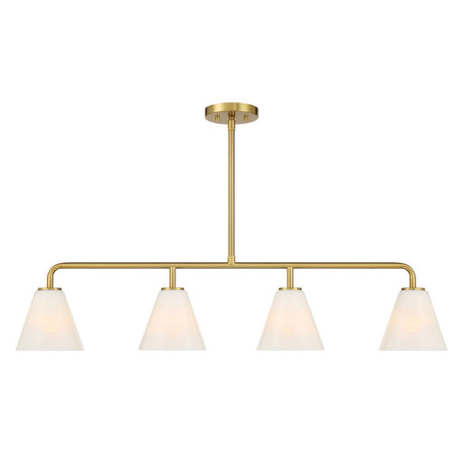 Blair 4-Light Linear Chandelier in Warm Brass