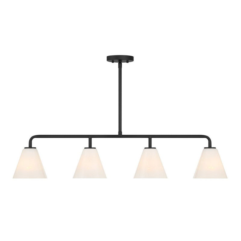 Blair 4-Light Linear Chandelier in Matte Black