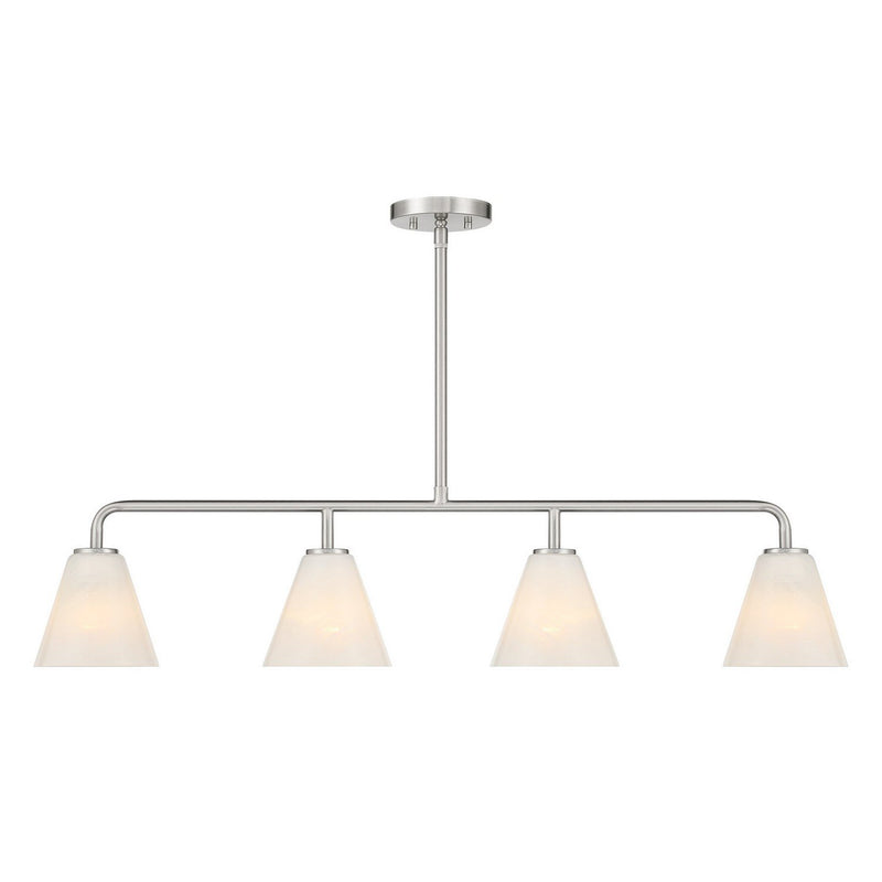 Blair 4-Light Linear Chandelier in Satin Nickel