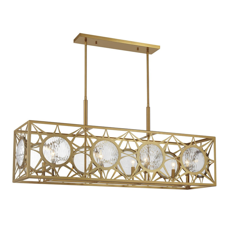 Balfour 8-Light Linear Pendant in Warm Brass