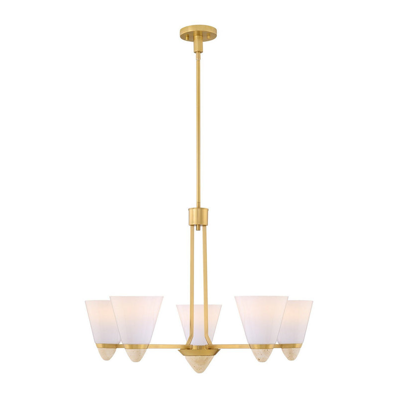 Kohlman 5-Light Chandelier in Warm Brass