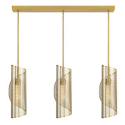 Hillbourne 3-Light Linear Pendant in Warm Brass