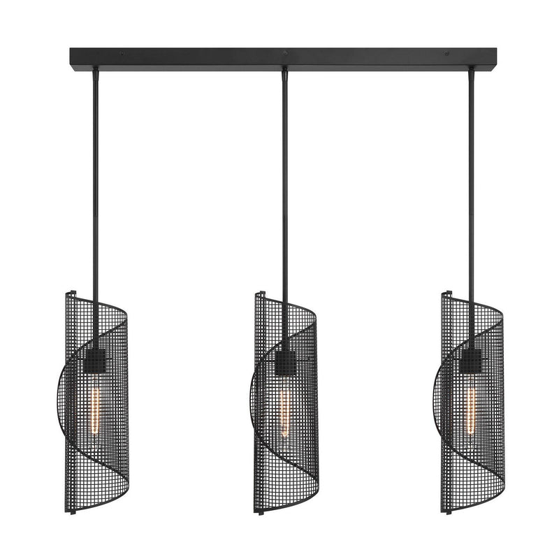 Hillbourne 3-Light Linear Pendant in Matte Black
