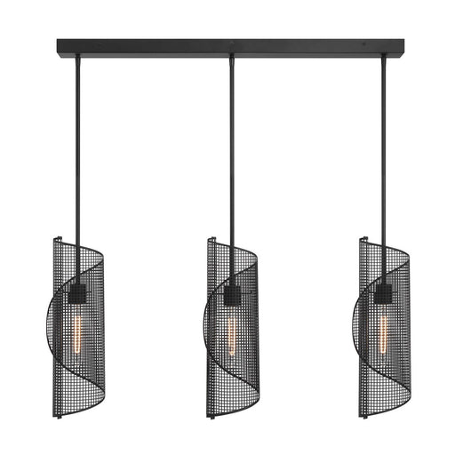 Hillbourne 3-Light Linear Pendant in Matte Black