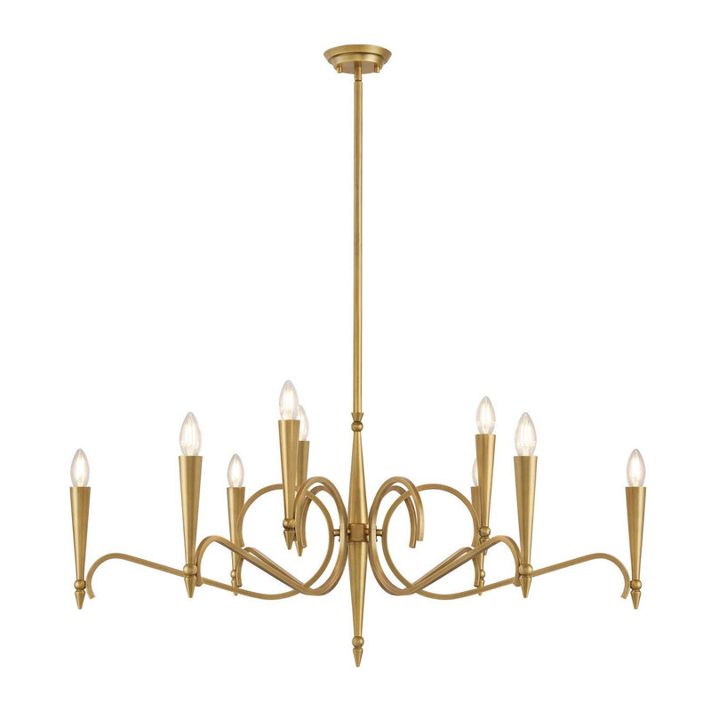 Tremont 9-Light Chandelier in Riviera Brass