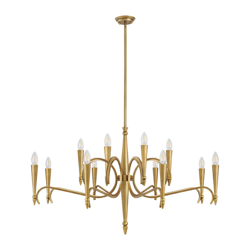 Tremont 12-Light Chandelier in Riviera Brass